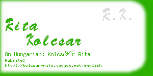 rita kolcsar business card